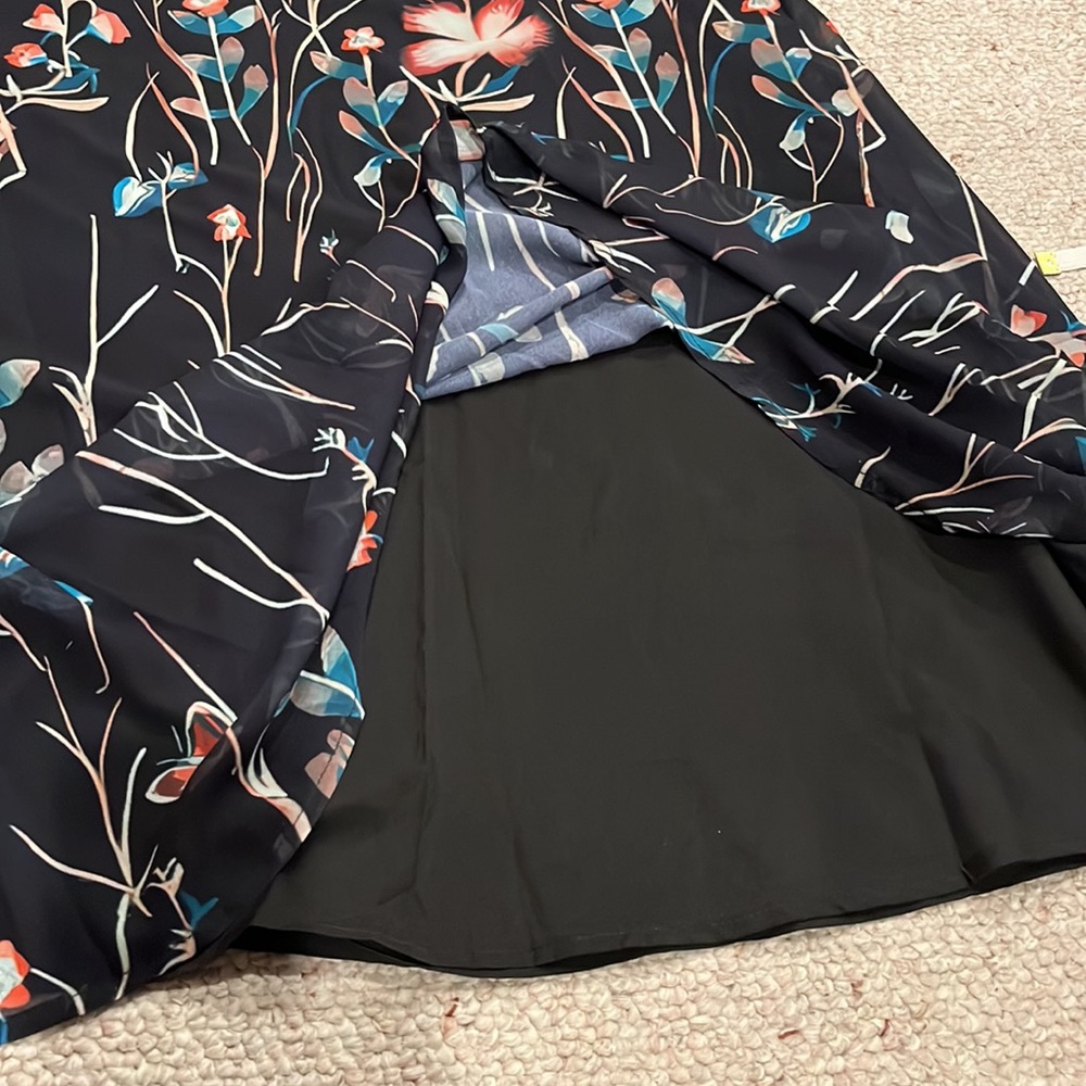 Floral & butterfly boho midi dress L - Picture 12 of 12